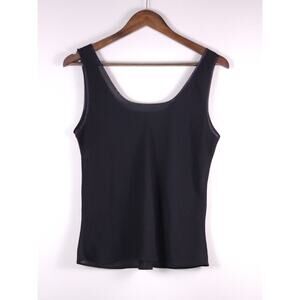 Farr West Black Sleeveless Blouse Women’s Large Scoop Neck Lightweight Made USA